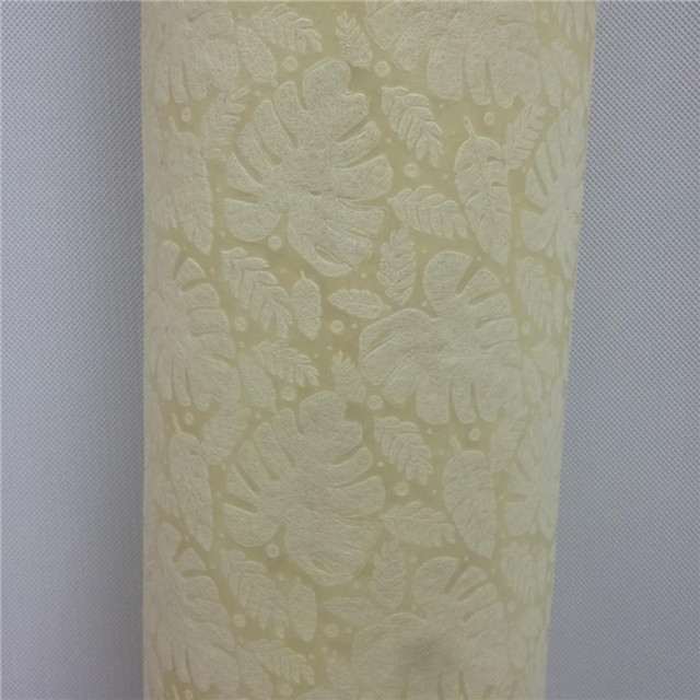 New design Brazil Leaves embossed nonwoven fabric for gift packing,flower wrapping and bag