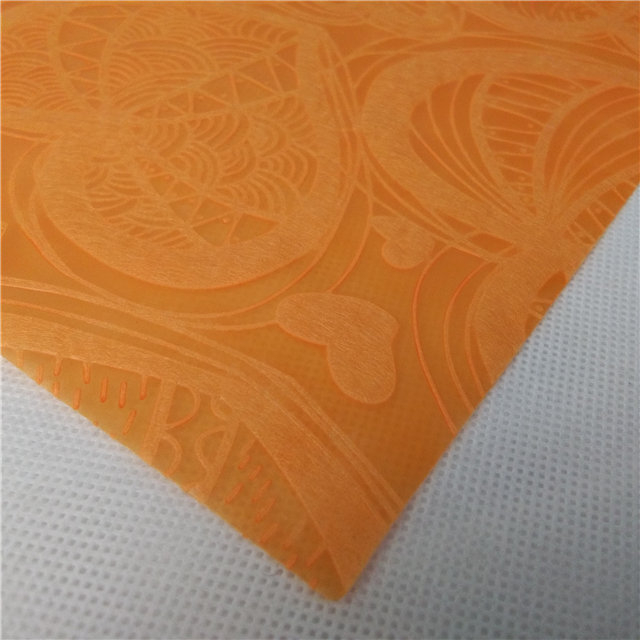 Colorful love design emboss nonwoevn fabric roll for Holiday gift
