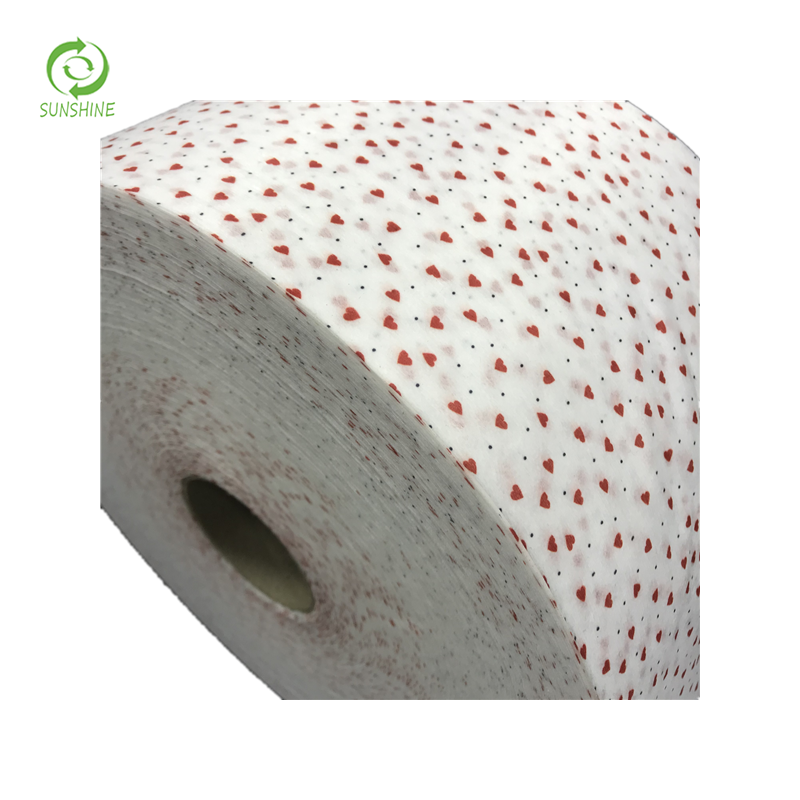 100%PET 40-50gsm printed spunlace nonwoven fabric