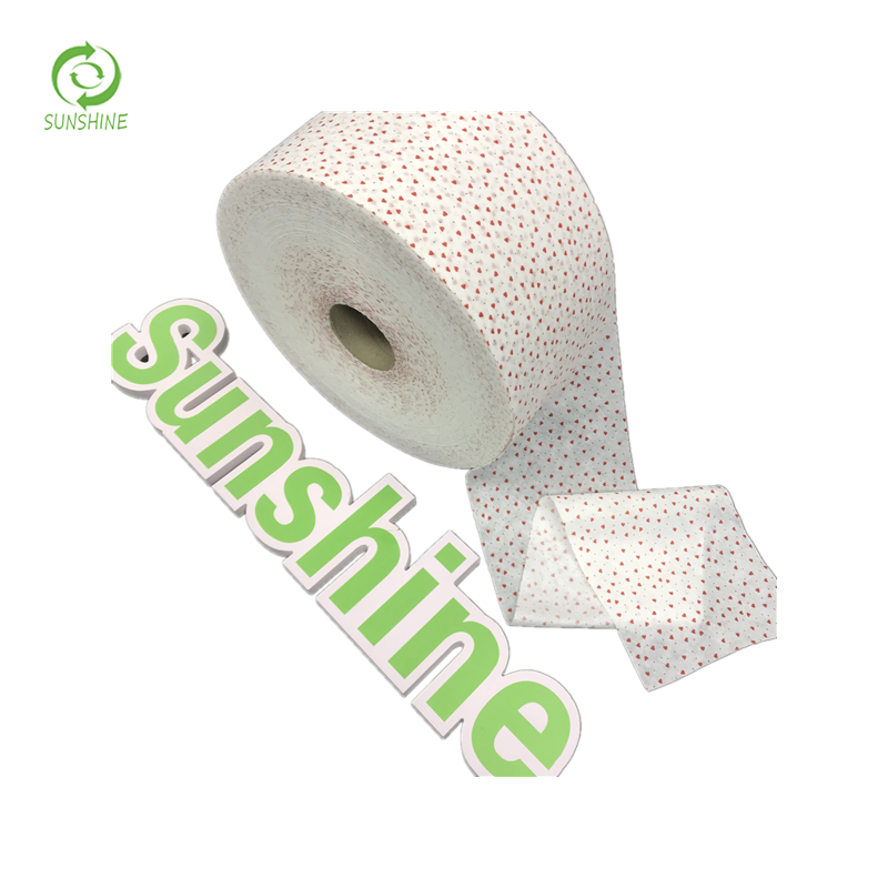 100%PET 40-50gsm printed spunlace nonwoven fabric