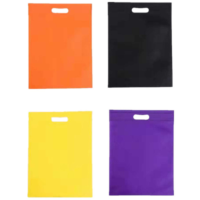 China Factory 45-70gsm Colorful 100%pp Spunbond Nonwoven D-cut Shopping Bags Nonwoven Bags