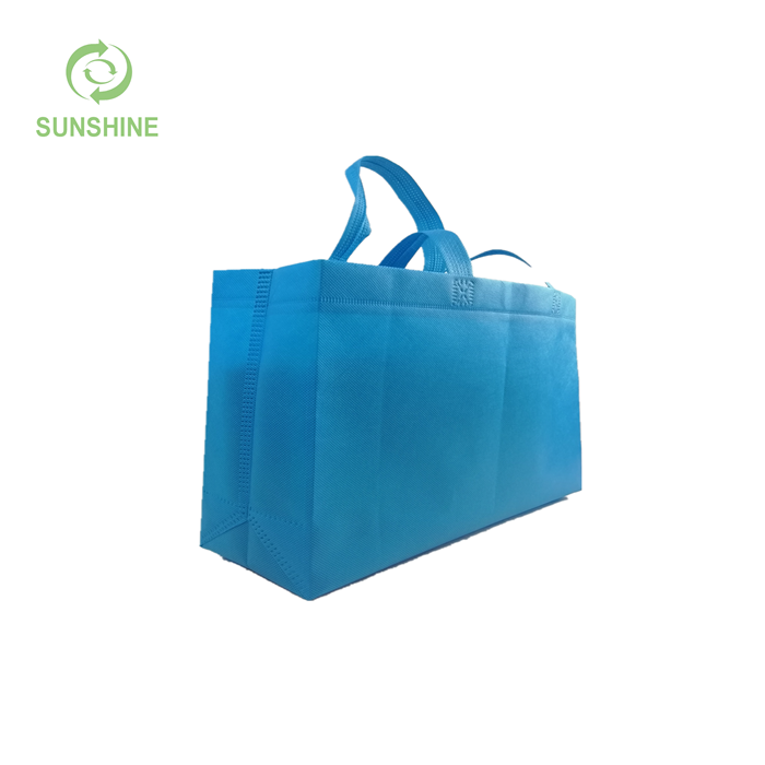 Factory Price Colorful 100%pp Spunbond Tote Handle Nonwoven Fabric Shopping Bag