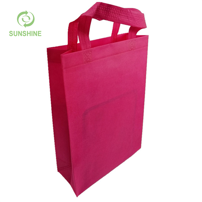 Factory Price Foldable 100%pp Spunbond Tote Handle Nonwoven Fabric Shopping Bags with Logos