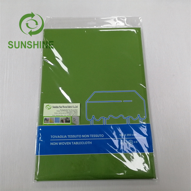 Colorful Waterproof TNT 40-60gsm Disposable Tovaglia PP Spunbonded Nonwoven Tablecloth