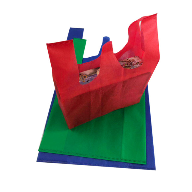 Eco Friendly Rich Colorful 40gsm 100%pp Non Woven T-shirt Shopping Bags with Logos
