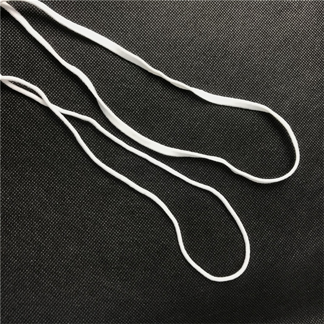 White elastic rope for nonwoven material round earloop 