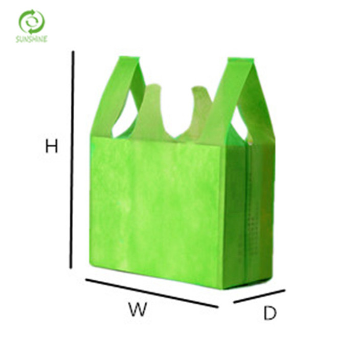 Good Quality Eco 35gsm Reusable Colorful 3 100% Pp Nonwoven Shopping T-shirt/U-cut Bag